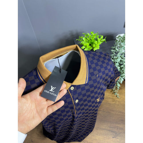 LV Detaylı İthal Louis Vuitton Erkek Polo Yaka Tshirt